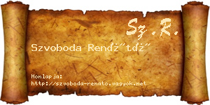Szvoboda Renátó névjegykártya